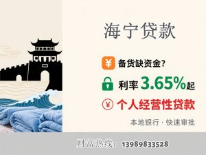 🌊 【潮城速贷】海宁人专属金融方案 | 家纺贷·皮革贷·观潮贷